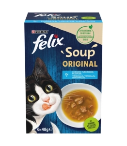Karma mokra dla kota FELIX Soup Original (6 x 48 g) Dorsz Tuńczyk