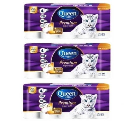 Papier toaletowy Queen Premium Cotton  4 warstwowy 3x10 rolek