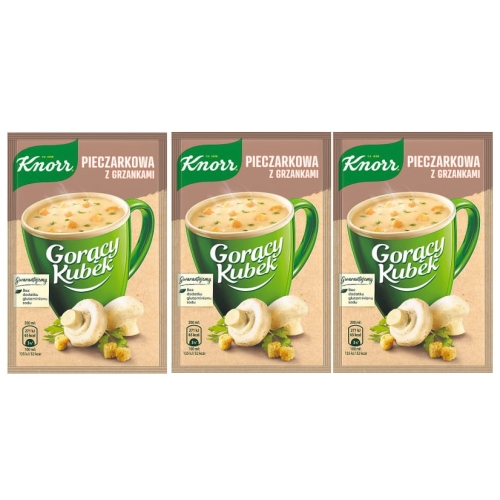 Knorr Gorący kubek Pieczarkowa z grzankami 15 g 3x