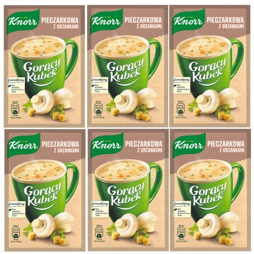 Knorr Gorący kubek Pieczarkowa z grzankami 15 g 6x
