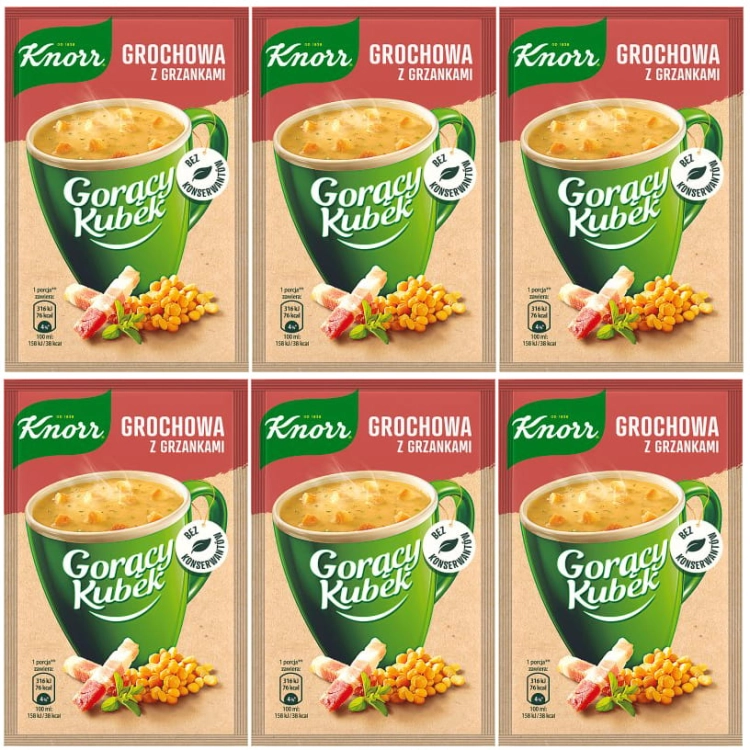 Knorr Gorący kubek Grochowa z Grzankami 21 g  6x