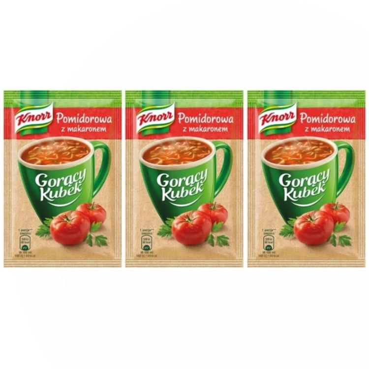 Knorr Gorący kubek Pomidorowa z Makaronem 19 g  3x