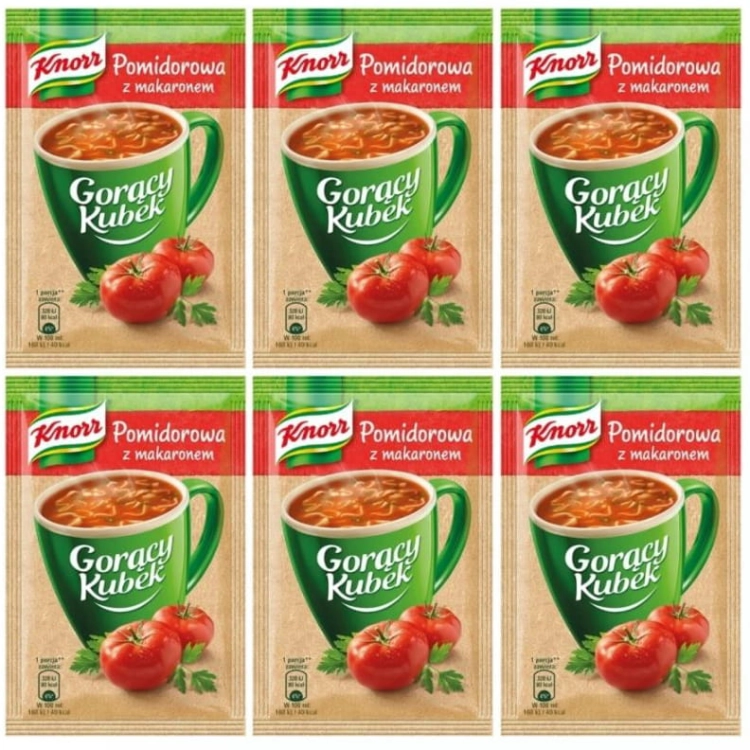 Knorr Gorący kubek Pomidorowa z Makaronem 19 g  6x