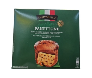 GustoBello Panettone Ciasto drożdżowe z rodzynkami i skórką pomarańczy 750g 