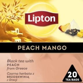 LIPTON 34g PEACH MANGO 20 torebek piramidek herbata czarna z brzoskwinią