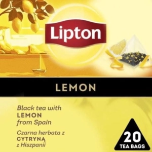 Lipton 34g LEMON 20 torebek piramidek herbata czarna z cytryną
