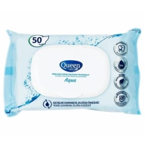 Queen Nawilżany papier toaletowy spłukiwalny Aqua 50 szt