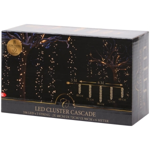 Kaskadowe oświetlenie świąteczne 336 diod LED 5 łańcuchów  ciepłe światło
