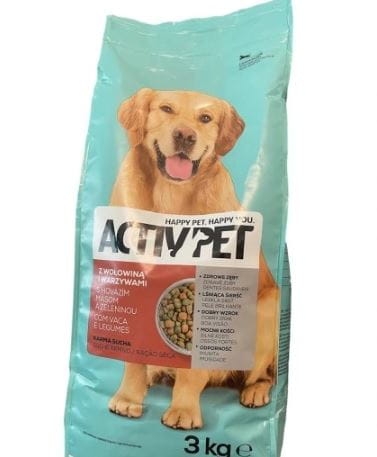 Sucha Karma Wszystkie Rasy Activ Pet Wołowina z warzywami 3kg.JPG