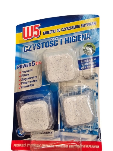 Tabletki do czyszczenia zmywarki W5 3 szt. 60 g.jpg