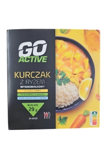 Go Activ Szybkie Danie Kurczak w sosie Curry z Ryżem i Warzywami 420g
