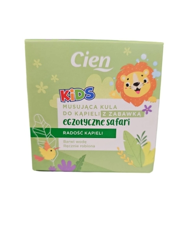 Cien Kids Musująca kula do kąpieli z Zabawką Egzotyczne Safari 155g.jpg