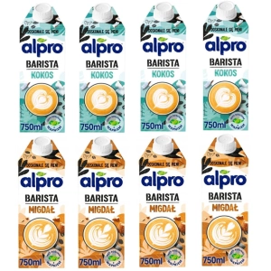 Zestaw Napójów roślinnych bez laktozy bez glutenu ALPRO Barista Coconut&Almond - Kokos i Migdał 8x750ml