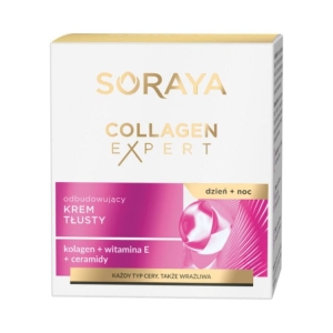 SORAYA Collagen Expert Tłusty Krem na DZIEŃ i NOC z Ceramidami i Vit E 50ml