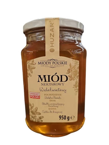 Huzar Miód Nektarowo - Wielokwiatowy 950g.jpg