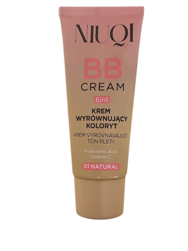 NIUQI BB Krem wyrównujący koloryt 6w1 01 Natural 30ml.jpg