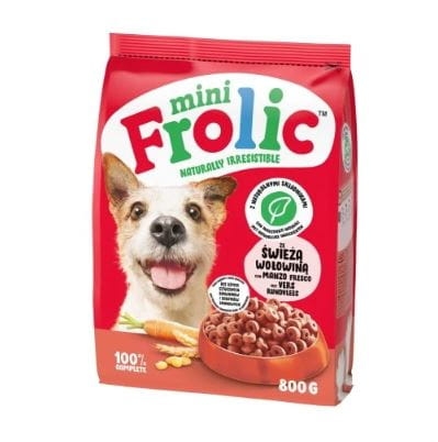 Sucha karma Frolic mini dla małych psów XS z wołowiną 800g.JPG