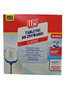 Tabletki do zmywarki W5 Classic  80 sztuk DUŻE OPAKOWANIE