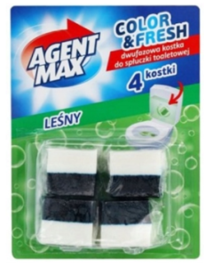 DWUFAZOWA KOSTKA BARWIĄCA DO SPŁUCZKI AGENT MAX 4x50g zapach LEŚNY