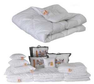 Zestaw pościel kołdra + poduszka antyalergiczna Hollofil Allerban Poldaun 90x120 + 40x60 cm całoroczna