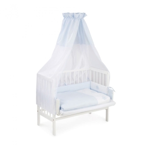 Pościel do łóżeczka dostawnego Piccolo 80x80  7 el. niebieska WYPRZEDAŻ!