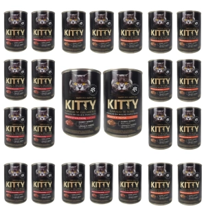 Karma dla kota Kitty Kawałki w galaretce wołowina indyk 24x415g