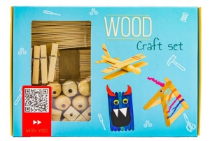 Drewniany zestaw kreatywny DIY rękodzieło 186 elementów