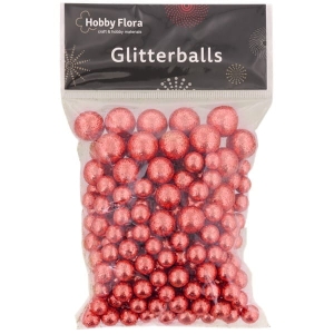 Kulki brokatowe błyszcące Hobby Flora 270szt czerwone