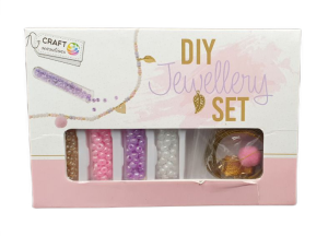 Zestaw do robienia biżuterii koraliki i akcesoria różowy