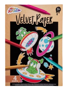 Aksamitna kolorowanka 4 obrazki Kosmos 3+ Grafix
