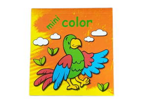 Mini kolorowanka kieszonkowa 10 x 10 cm papuga