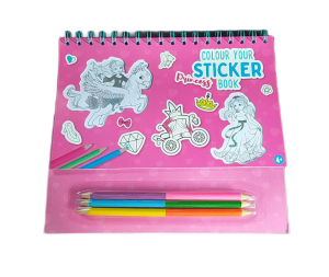 Kolorowanka z naklejkami i kredkami księżniczki 4+