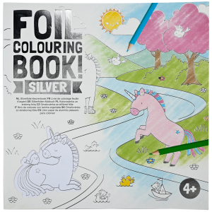 Kolorowanka z folią Z błyszczącymi liniami 20 x 20 cm Kucyki