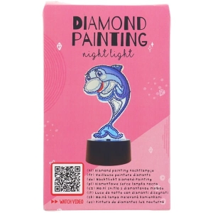 Malowanie diamentami lampka nocna DELFIN 11x18x5 cm