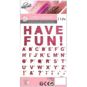 Literki Naklejki Craft Universe 110 sztuk Holograficzne Różowe