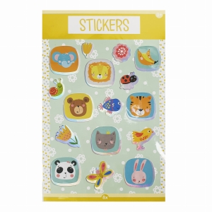 Błyszczące naklejki z brokatem 8 szt. Zwierzaki