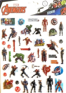Naklejki Wypukłe 3D dla dzieci 50 szt. Avengers  3+