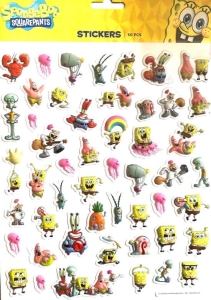 Naklejki Wypukłe 3D dla dzieci 50 szt. Spongebob  3+