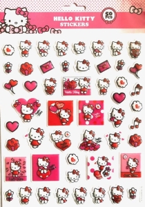 Naklejki Wypukłe 3D dla dzieci 50 szt.  Hello Kitty 3+
