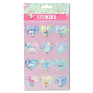 Naklejki 3D brokat błyszczące 12 szt. Jednorożce