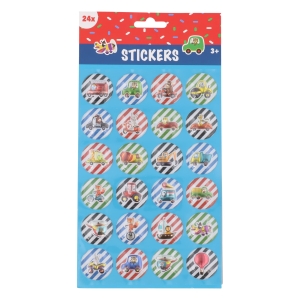 Naklejki 3D brokat błyszczące 24 szt. Pojazdy