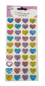 Naklejki holograficzne dla dzieci Serca fioletowe