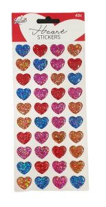 Naklejki holograficzne dla dzieci Serca czerwone
