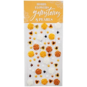 Naklejki kwiaty i kamienie szlachetne Żółte