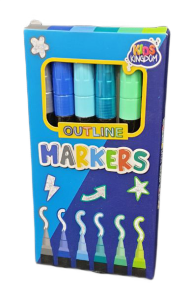 Markery konturowe 6 sztuk niebieskie Kids Kingdom