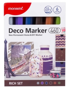 Monami Markery do dekoracji Deco Marker 6 kolorów