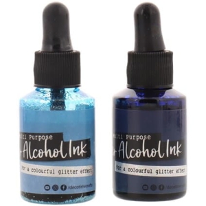 Tusz brokatowy Decotime 2x15ml niebieski