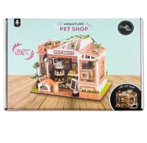 Zrób to sam Miniaturowy domek DIY światło LED Crafts&Co Sklep Zoologiczny PUZZLE 3D