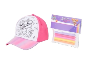 Pomaluj swoją czapkę czapeczkę Psi patrol różowa + 5 mazaków