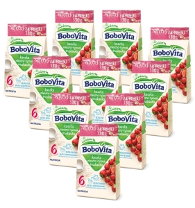BoboVita Kaszka mleczno-ryżowa truskawka 10x330g 6+